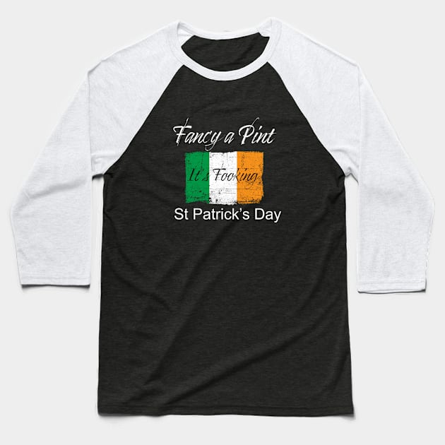 St Patricks Day 'Fancy a Pint' Baseball T-Shirt by Whites Designs